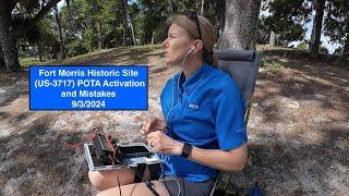 Ft Morris POTA Activation (w/ mistakes!) 9-3-2024 #cw #qrp #pota #parksontheair #potababe #morsecode