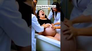 Giving Birth to Twins in a Bathtub  #birth #givingbirth #shorts #viralshorts #usa