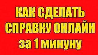 КАК СДЕЛАТЬ СПРАВКУ ОНЛАЙН ЗА 1 МИНУТУ