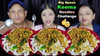 KEEMA NOODLES EATING CHALLENGE WITH BIG SPOON  @BudaBudiVlogs