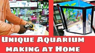 unique Aquarium making at Home || how to make a aquarium at home || New Milan Aquarium