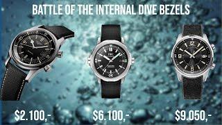 Longines Legend, IWC Aquatimer, JLC Polaris - Battle of the internal dive bezels