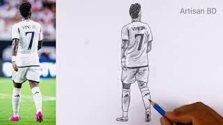 Pencil sketch realistic face Vinicius Jr || Vinicius Jr Real Madrid || Drawing Tutorial