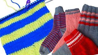 Полоски спицами по кругу без ступенек ДВА способа | How to knit jogless stripes