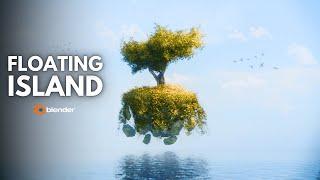 Floating Island Scene in Blender | (Full Course)