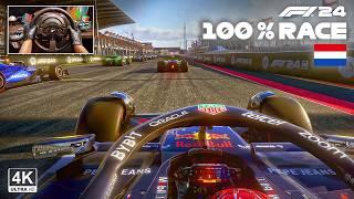 Max Verstappen's Red Bull Racing RB20 - F1 24 100 % Race Dutch GP Steering Wheel Gameplay