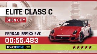 Asphalt 9 [Touchdrive] | ELITE CLASS C | 55.483 | Top 5% | Shen City | 5⭐ Ferrari 599XX EVO