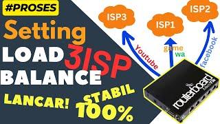 LENGKAP!! Proses Seting Loadbalance 3 ISP Mikrotik Dijamin Lancar