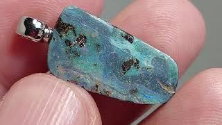 Boulder Opal Anhänger mit 925 Silber Öse 001172 a