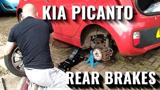 KIA PICANTO REAR BRAKE DISC AND PADS REPLACEMENT   PADS   DISCS 2011 - ON  please read description