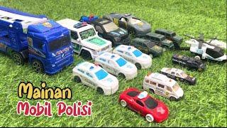 Membersihkan Mainan Mobil Polisi, Truk Towing, Helikopter, Tank, Ambulance