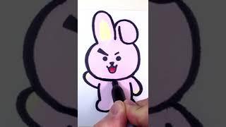 DIY BTS & BT21 COOKY with Shrink Plastic #shorts