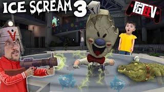 ICE SCREAM 3!  Fishing Rod @ the Mall! (FGTeeV Double Glitches Game)