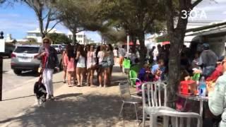Airstream row in Seaside, Florida, including The Meltdown on 30A, Wild Bill's and Raw and Juicy.