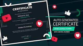 Auto Generate Certificates using GOOLGE FORMS with control number!