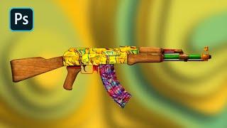 PUBG AK 47 Gun skin design in Photoshop | Adobe Photoshop CC|