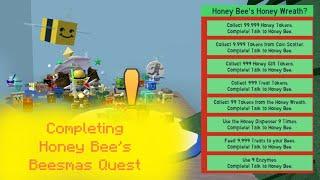 Bee Swarm Simulator: Completing Honey Bee's Beesmas 2020 Quest + Honey Wreath | ExplosiveTheCreeper