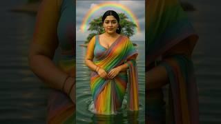 After the Rain: An AI Saree & Nature's Arch of Colors