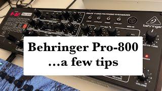 Behringer Pro-800 tips: Envelopes and Sequencer