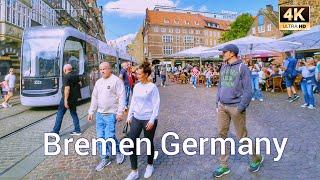 Bremen Germany, Walking tour in Bremen  4k 60fps