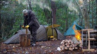 Hot Tent Camping - Freezing Temps and Heavy Rain