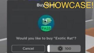 Exotic rat showcase! | Cook Burgers Roblox | Cutiewolf