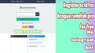 (*NEW) How to register ecid for free in broque ramdisk pro | No telegram bot