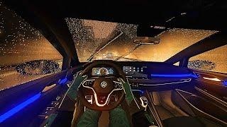 VW Golf 8 R Late Rainy ASMR Night Drive (POV) - Assetto Corsa