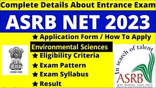 Complete information| ICAR NET | ASRB NET 2023| ICAR /ASRB NET Environmental sciences| ENVIROCADEMY