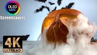 Jack O'Lantern Smoking Screensaver - 10 Hours - 4K - OLED Safe