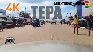 Tepa Drive Tour in the Ahafo Ano North District Ashanti Region of Ghana 4K