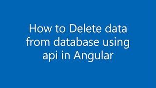 How to Delete data from database using api in Angular #Angular #HTML #CSS #jQuery #WebDesign