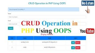 PHP CRUD Operation using OOP | Simple Create Read Update Delete With Mysqli