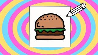 HOW TO DRAW A BURGER | Draw Flicks