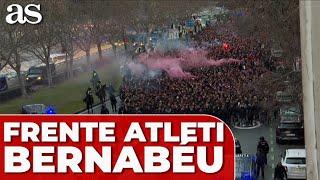 El FRENTE ATLÉTICO llega al SANTIAGO BERNABÉU escoltado por la POLICÍA | REAL MADRID vs ATLÉTICO