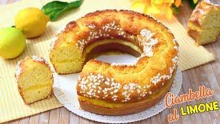 CIAMBELLA SOFFICE AL LIMONE CON CUORE ALLA CREMA - Ricetta Facile Ciambella al limone - Senza burro