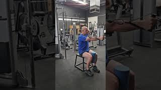 Seated Cable forward press hip locked T Spine rotation.