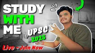 -445 days |STUDY WITH ME | UPSC Prelims 2026| 3-Hour Focussed Study POMODORO | JEE NEET #livestudy