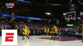 Full sequence: LeBron James blocks Victor Oladipo, hits game-winning 3 in Game 5 vs. Pacers | ESPN