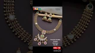 Beautiful brass kundan necklace || beautiful necklace designs #shorts#ytshorts #youtubeshorts