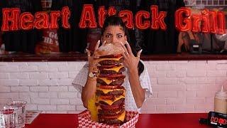 “19,650 Calorie burger?!” OCTUPLE BYPASS BURGER | HEART ATTACK GRILL LAS VEGAS |  @leahshutkever