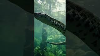 GIANT ANACONDA SWIMMING UNDERWATER JUNGLE