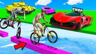 GTA 5 ESCAPING FROM SPEEDING CARS IN CARS VS CYCLES