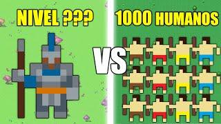 A que NIVEL se puede derrotar a 1000 Humanos? - Worldbox