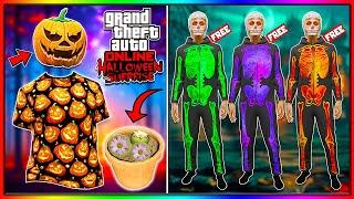 NEW Halloween JACK O LANTERNS Event, LOCATIONS, FREE Skeleton Outfits, GTA 5 2024 GTA Online Update