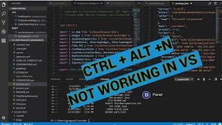 How to fix (ctrl+alt+n) not working in visual studio code-100% fix working