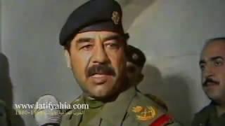 صدام حسين مع جنوده فيلم منوع ونادر جداً عام ١٩٨٢