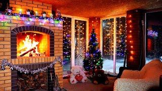 Christmas Fireplace Music  Relaxing Christmas Music Ambience  Crackling Christmas Fireplace