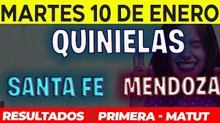 Quinielas Primera y matutina de Santa Fé y Mendoza, Martes 10 de Enero