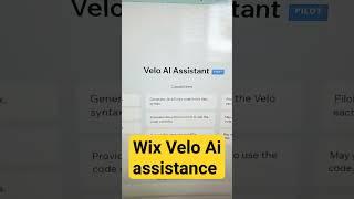 New Wix Velo Ai assistance